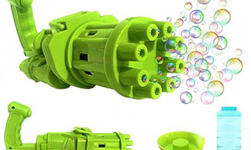 8-Hole Electric Bubbles Gun for Toddlers Toys,Gatling Bubble Machine Outdoor & Indoor Toys for Boys and Girls I Bubble Gun for Kids (Green)