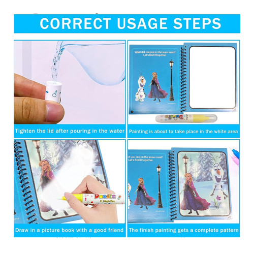 Frozen Water Coloring Magic Book Invisible Ink