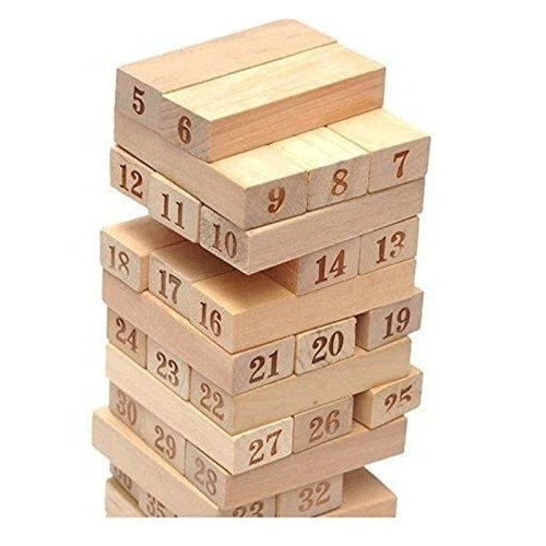 54pcs Wooden Tumble Tower Game Stacking Tumbling Tower Game