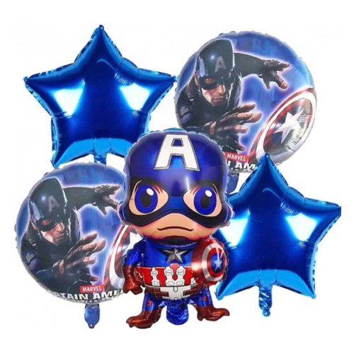 Captain America theme 5 pc Foil Balloon Set
