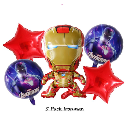 Ironman Avenger theme 5 pc Foil Balloon Set