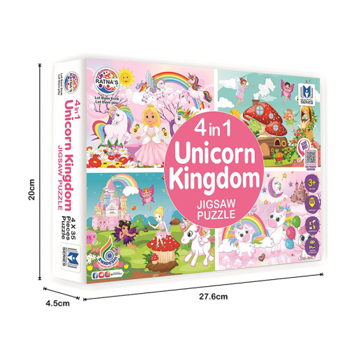 4 In 1 Unicorn Kingdom Jigsaw Puzzle