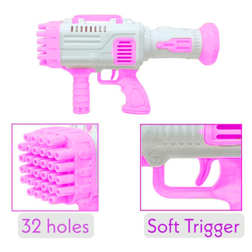 Super Rocket Bubble Gun 32 HOLE (Pink)