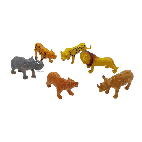6 Pieces Large Jungle Animal Toy Set
