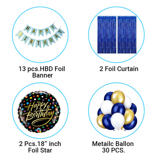 Small size Happy birthday combo pack (Blue)