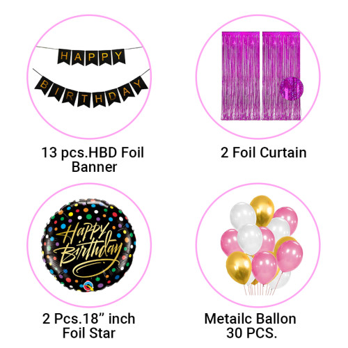 Small size Happy birthday combo pack (Pink)