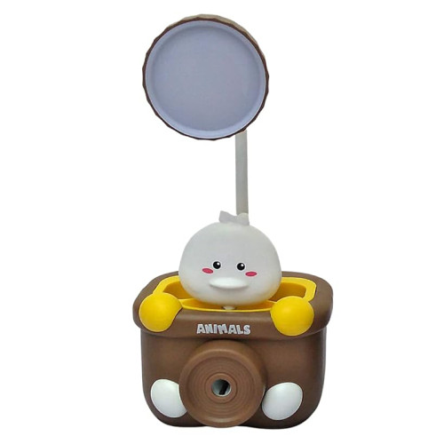 D Cat LED Lamp Rechargeable with Pen Holder and Sharpener (Duck) Table Lamp Study Lamp (Brown)