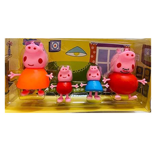 Peppa Family Set of 4, Best Toy Gift for Kids (Multicolor)