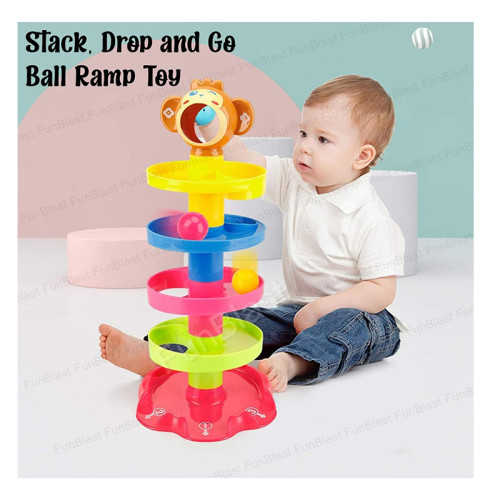 Roll Ball Toy for Kids with 5 Layer Ball Drop and Roll Swirling Tower for Baby