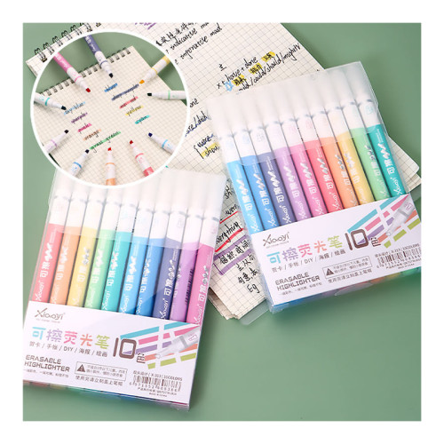 Double side erasable highlighter