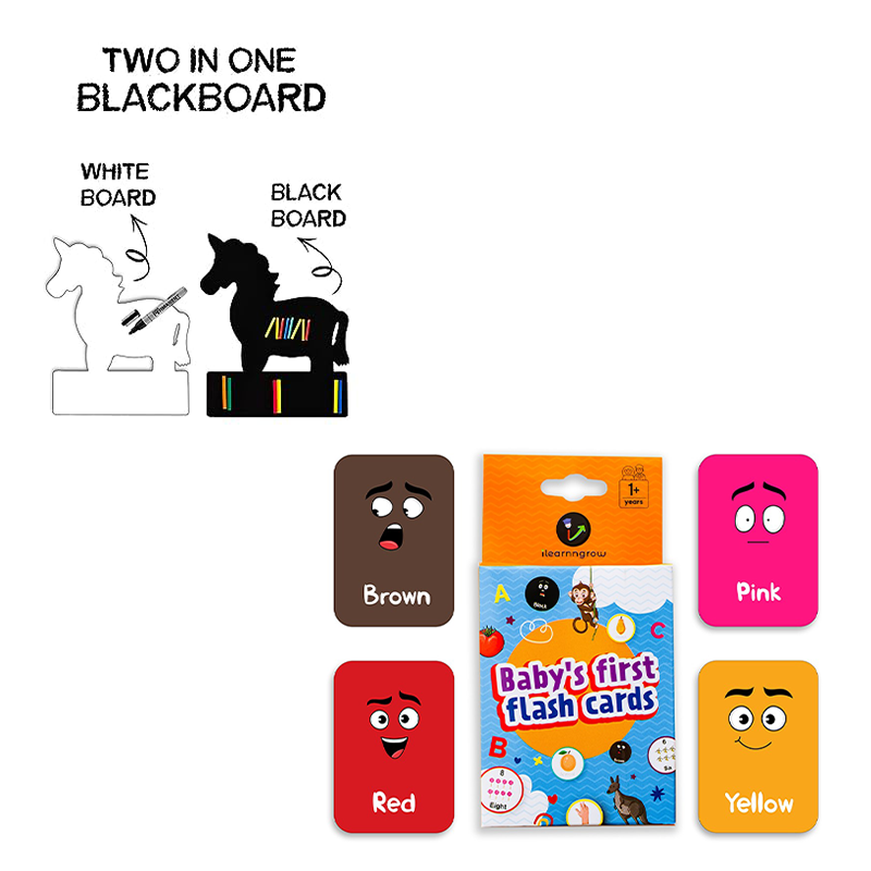 Baby's First Colors Flash Cards & Unicorn Black Board (Pack Of 2)